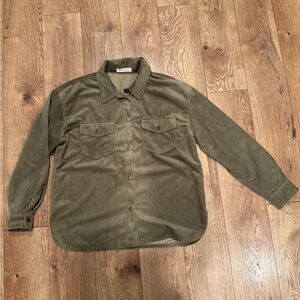 Workshop Republic Olive Corduroy Button-Up Shirt/Jacket